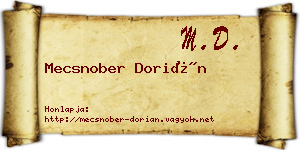 Mecsnober Dorián névjegykártya